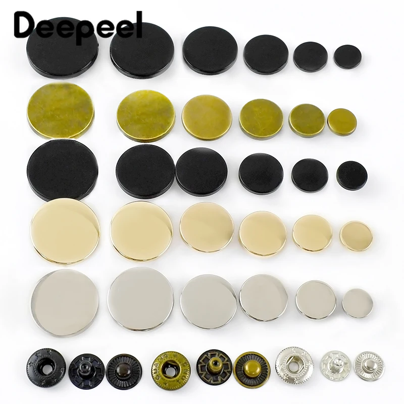 20Sets Deepeel 10-25mm Metal Snap Buttons Wallet Coat Clothes Flatback Fasteners  Press Studs Sewing Button Craft Accessories