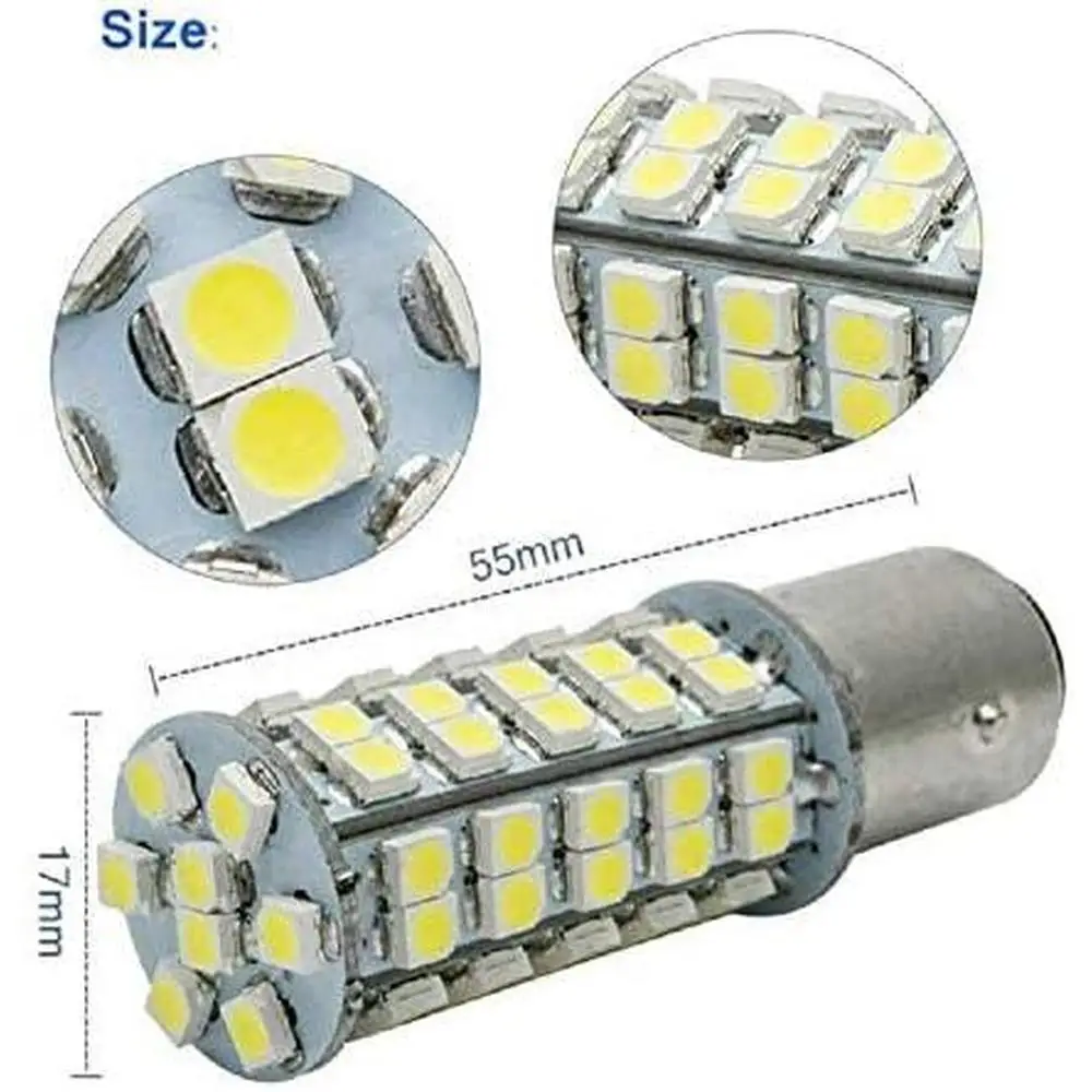 2 قطعة LED الفرامل مصابيح كهربائية ماركر لمبة أضواء لوحة ترخيص بدوره إشارات 68SMD-3528 العالمي ل 1156 لمبات لأضواء خلفية