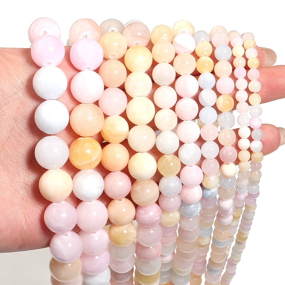 Ca. 30–60 Stück, 4–12 mm, gelbe Jade-Chalcedon-Perlen, Natursteinperlen, Edelstein-Abstandsperlen für die Schmuckherstellung, DIY-Armband – Detail 6