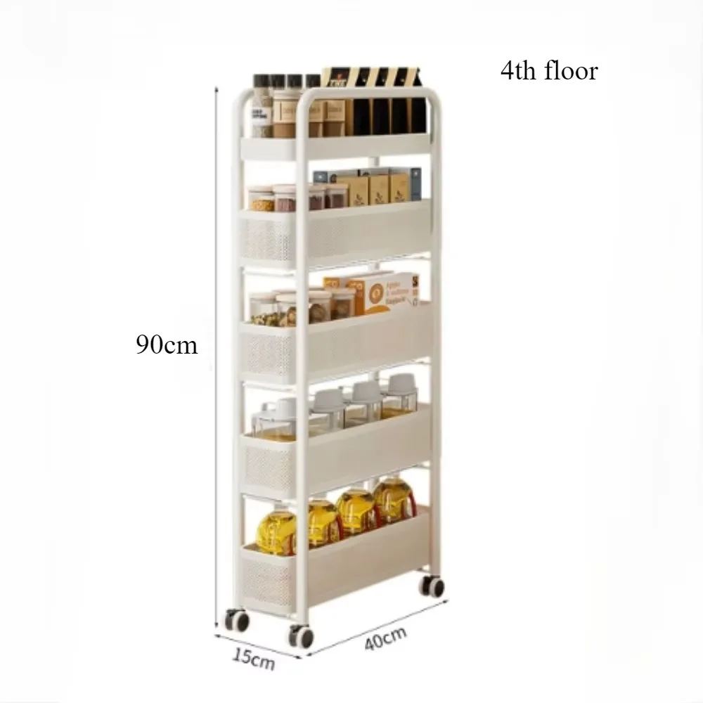 Kitchen Multi-Functional Storage Trolley Vegetable Basket Bathroom Moistureproof Mobile Cart Practical Living Room Snack Shelves image 6