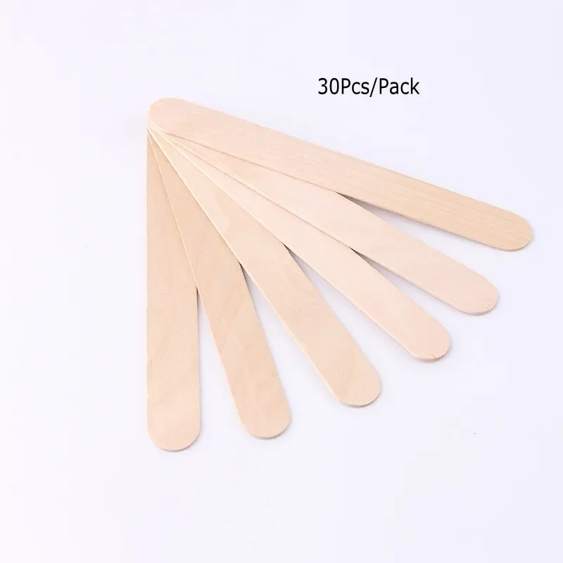 

New 30Pcs Disposable Wooden Waxing Wax Spatulas 6" Hair Removal Stick Applicators Professional Facial Spa Tongue Depressor Tool