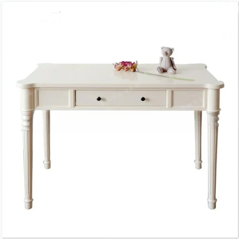 American solid wood desk, simple modern oak student  learning desk storage table