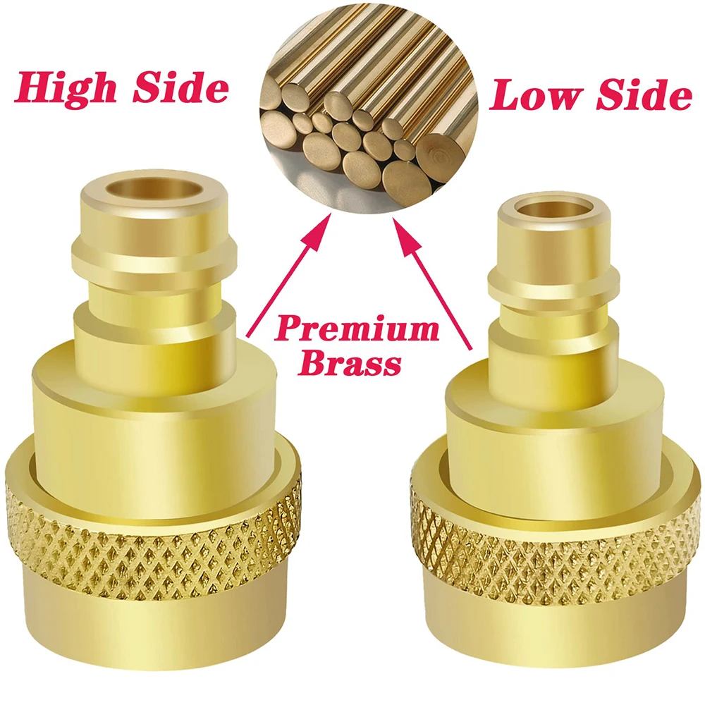 Zestaw do konwersji 2 szt. A/C R134a do R1234yf, szybki Adapter regulowane złącze wysokiego i niskiego napięcia, System czynnika chłodniczego