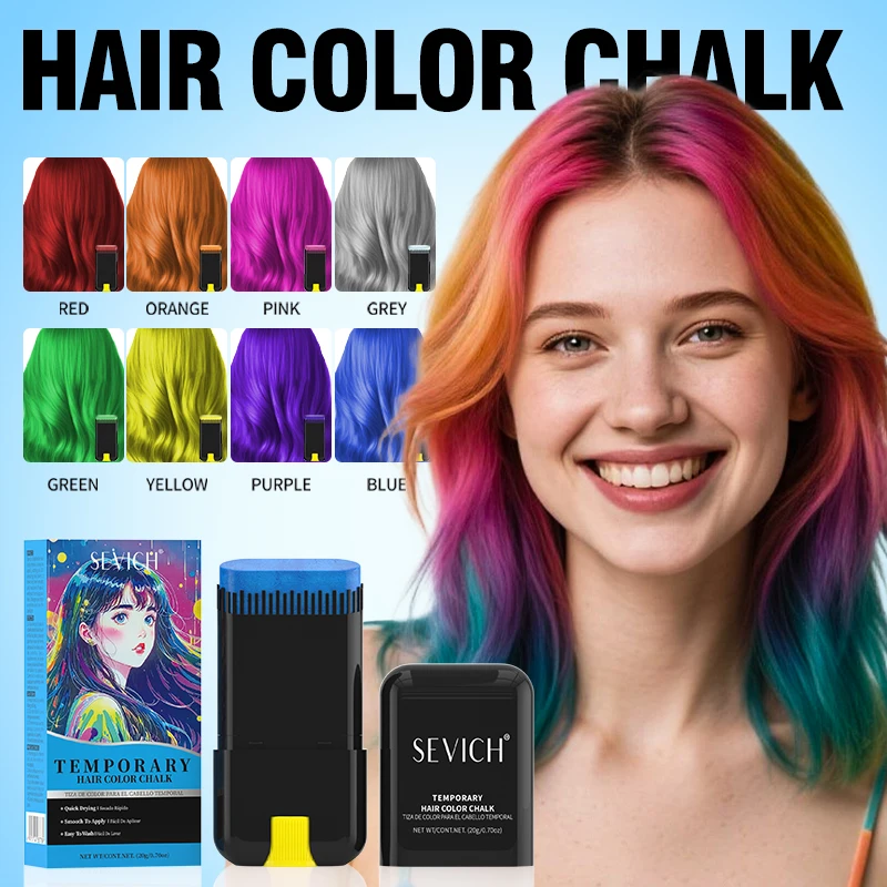 SEVICH Hair Dye Stick with Comb 20g Temporary Hair Color Chalk One-time Hair Coloring Pen Easy To Wash Hair Colour Wax Cream