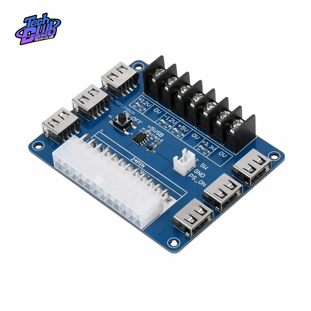 20/24-pinowy zasilacz ATX Breakout Board USB Charging Desktop Chassis Power Adapter Board