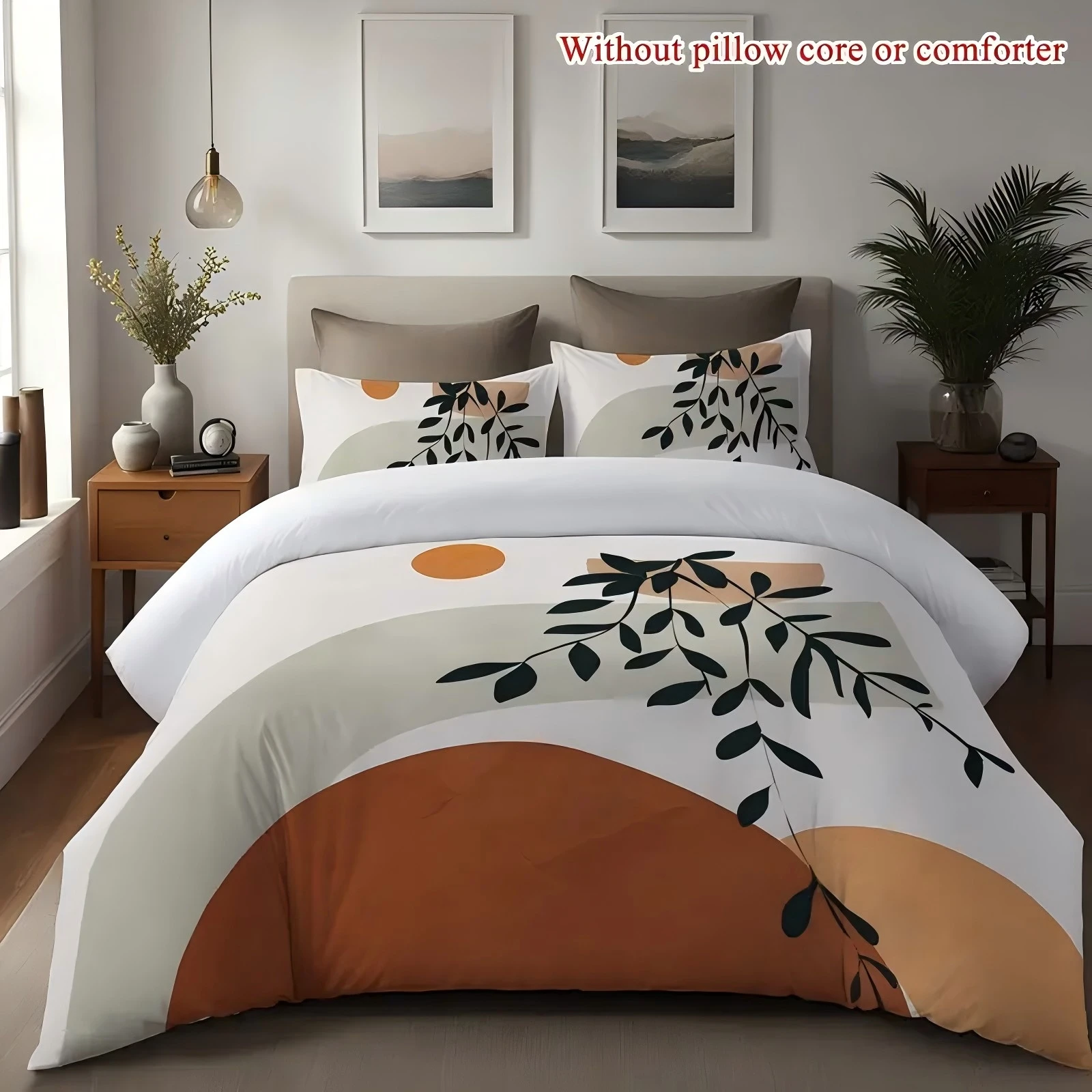 

Sun Leaf Pattern 3D Printed Duvet Cover Set Pillowcases Abstract Art Style Polyester Bedding Set Soft Comforter Quilt Cover Set