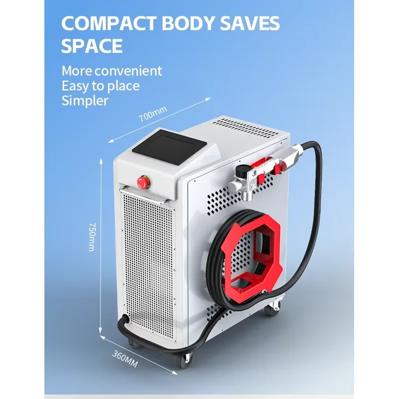 Air-Cooled Fiber Cleaning Machine with 1500W Power Handheld Design Small Volume Easy Movement