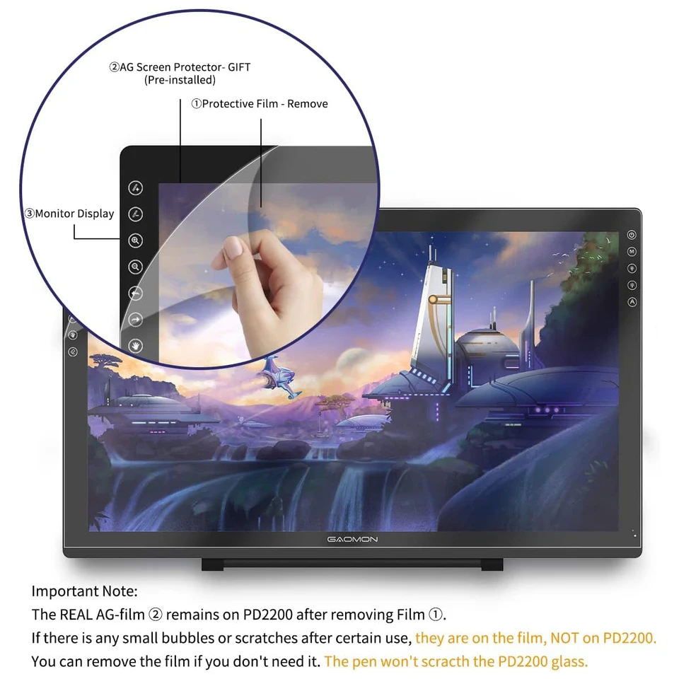 GAOMON PD2200 21.5 Inch Pen Display with 8 Keys