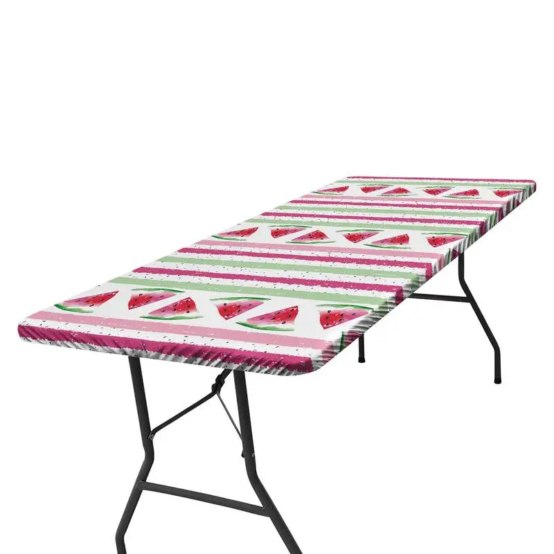 

Outdoor Picnic Table Cover Rectangle Fitted Picnic Table Cloth 72X30Inch Striped Pattern Cover For Kitchen Dining Table Camping