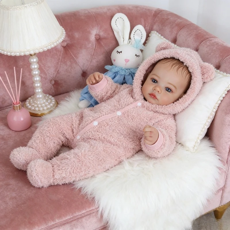 

Кукла Reborn Girl Doll Meadow с мягким хлопковым телом и голубыми глазами, 45 см, игрушка в подарок