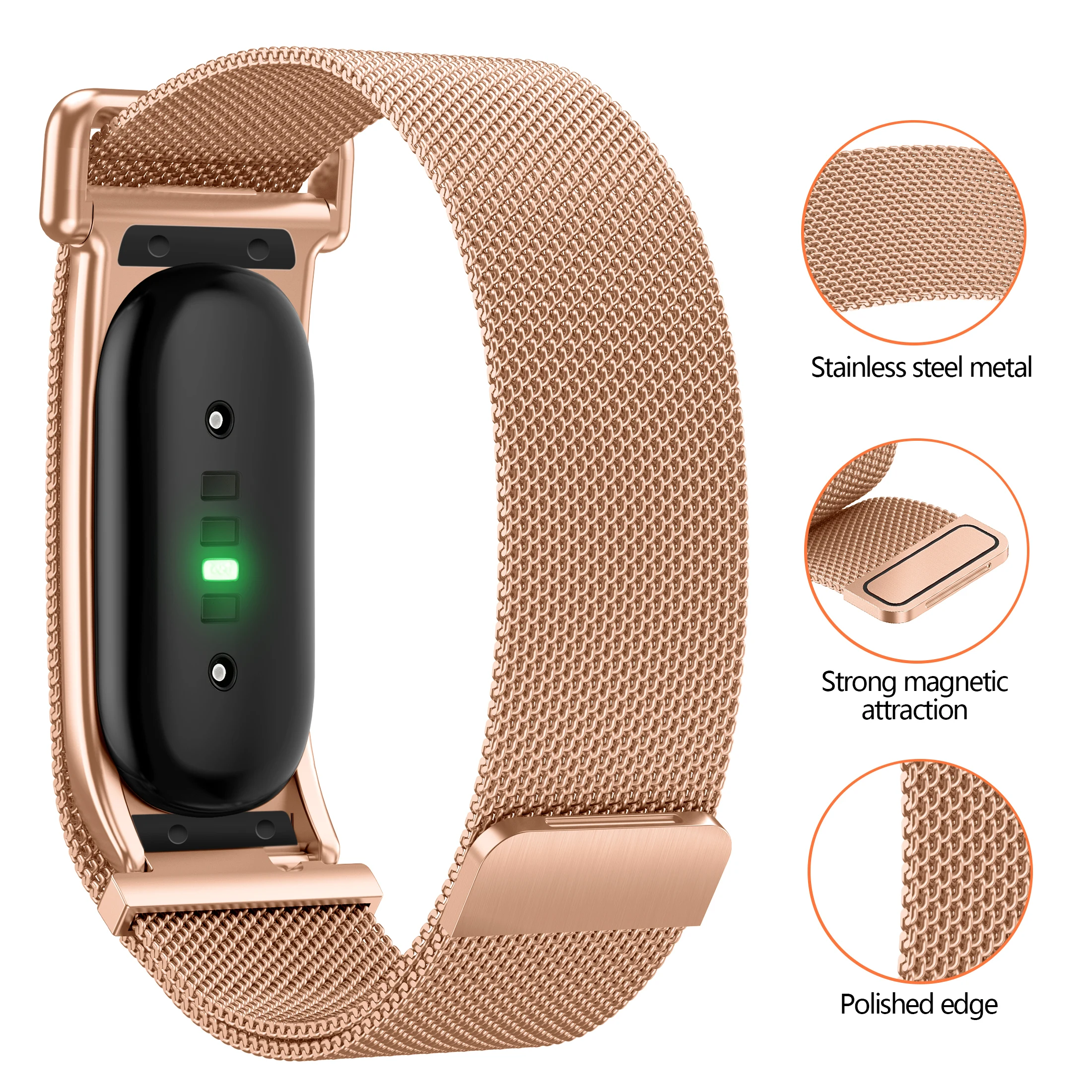 For Fitbit Air Band Milanese Loop Magnetic Stainless Steel Strap Replacement Wristband Women Men Black Silver Gold Rose Gold