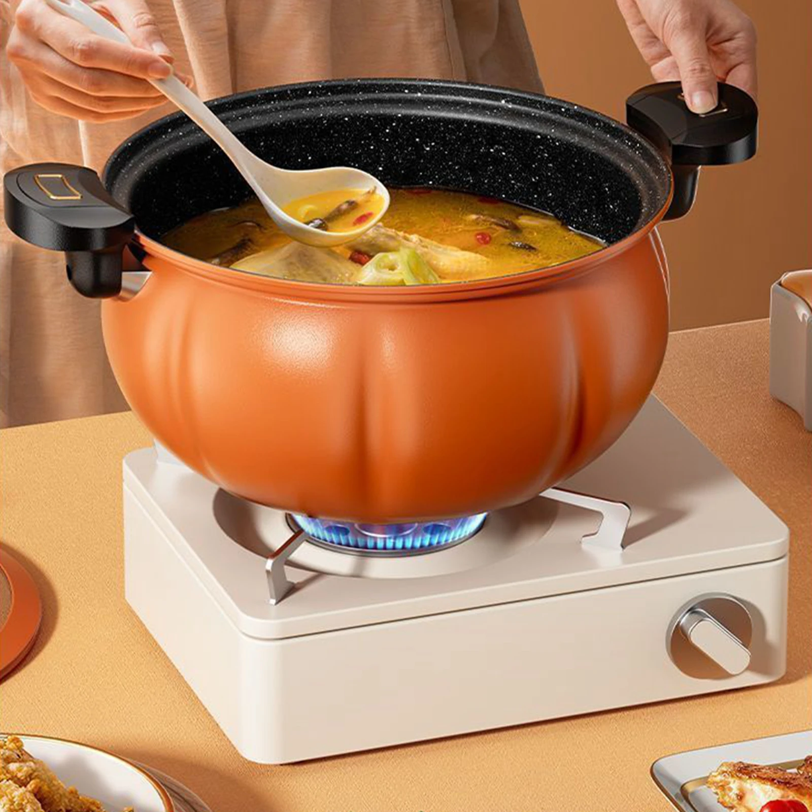 Pressure Cookers Non Stick Pumpkin Slow Cooking Cooker Multifunctional Camping Hiking Backpacking Steamer Cookware