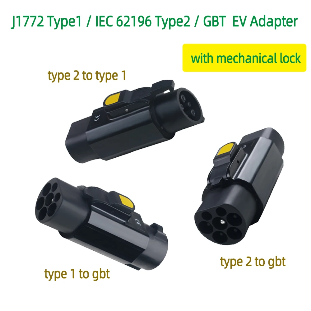 EV Charger Adapter IEC62196 Type2 to Type1 J1772 Type1 to GBT  Type2 to GBT Adapter Electric Vehicle Charging Connector