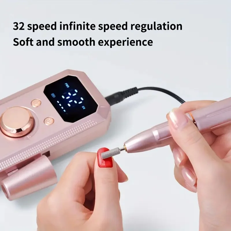 Elektrisches Nagelfeilen-Set, USB-aufladbarer tragbarer Nagelpolierer und Fußpflegegerät, professionelle Nagel- und Fußformung, Nagelbohrer – Detail 8