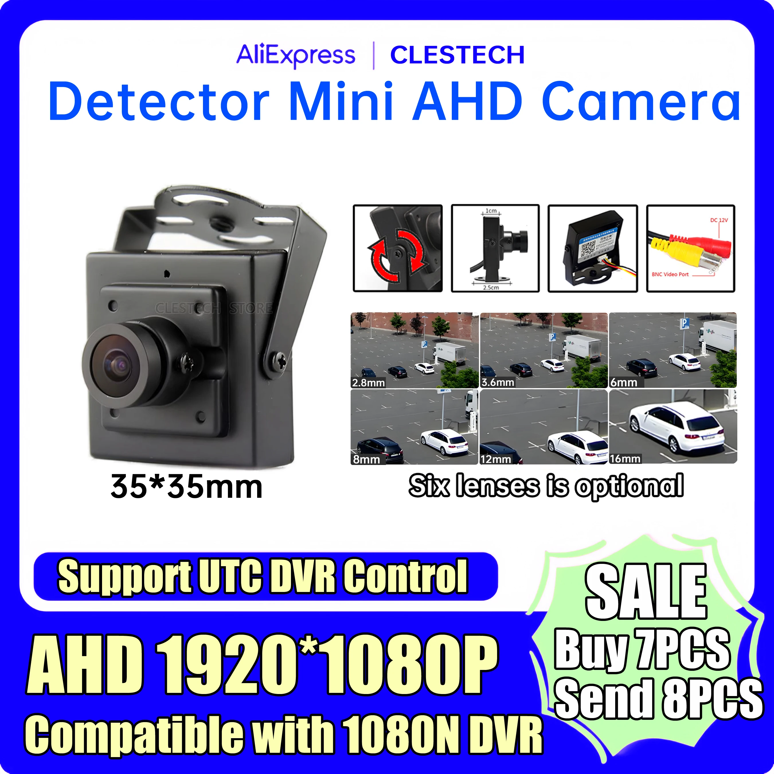 

1080P Mini Metal Security Cctv AHD Camera 2MP Coaxial Digital HD For Home/Car 2.8mm/3.6mm/12mm/16mm lens 650 Filter have Bracket