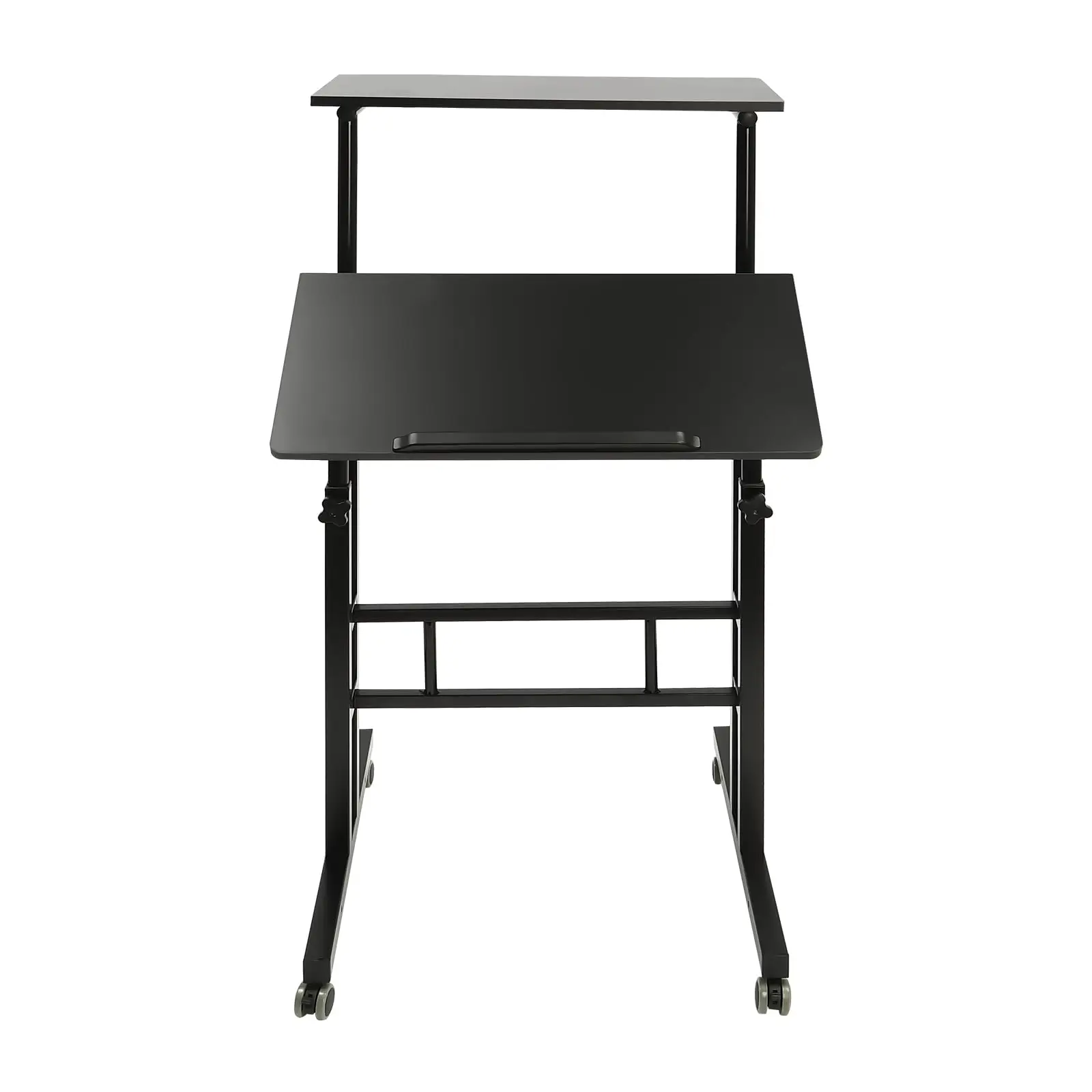 Мобильный стоячий стол, регулируемый стол для ноутбука, небольшой стоячий стол, портативный стол на колесиках и пробке, компьютерная тележка