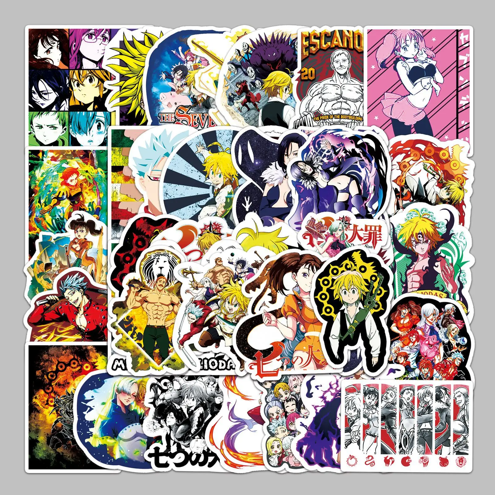 50pcs Japanese Manga The Seven Deadly Sins Series Graffiti Stickers Are Suitable For Helmet Desktop Wall Decoration DIY Stickers