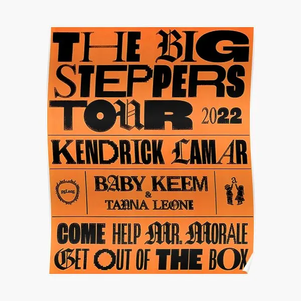 Kendrick Lamar Big Steppers Tour 2022 Ma  Poster Mural Wall Funny Print Vintage Decoration Art Picture Room Decor Home No Frame