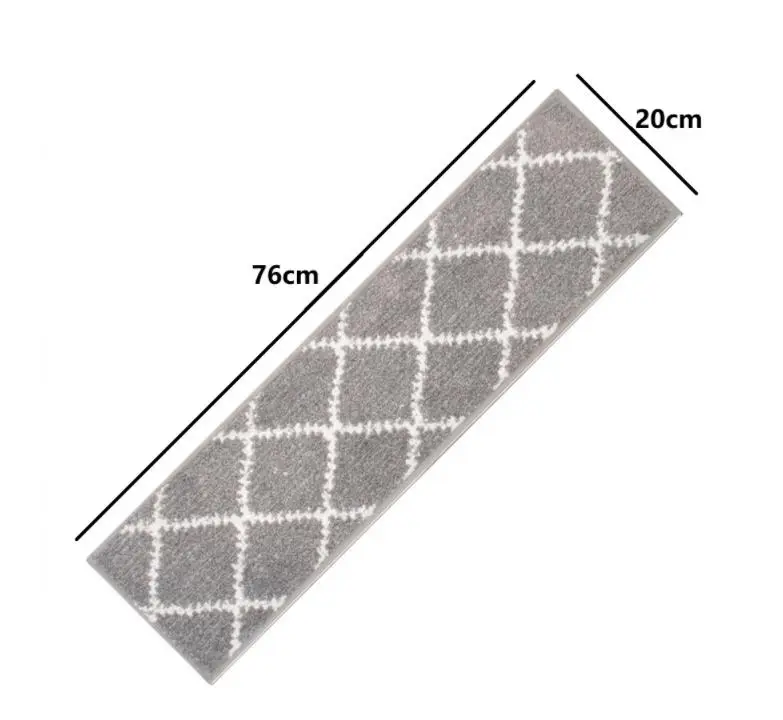 Non-Slip Stair Treads with Reusable Self-Adhesive TPR Backing for Indoor Stairs Machine Washable Tufted Fabric Stair Mats
