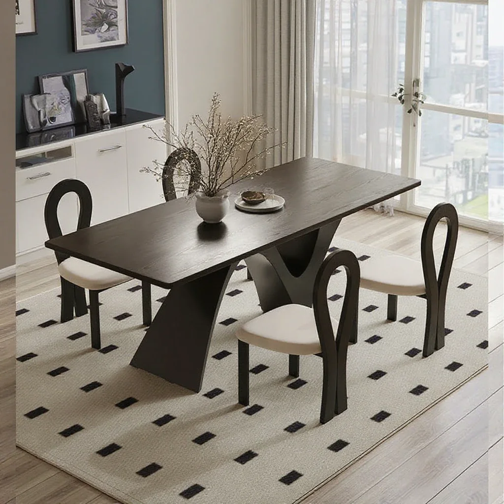 

Роскошный твердый деревянный стол и набор стульев, мебель для столовой, обеденный стол, деревянный набор