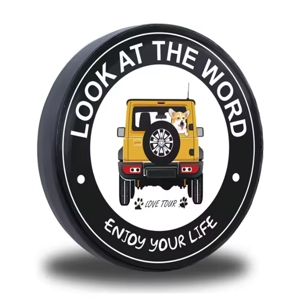 1 قطعة سيارة 14 "15" 16 "17" بوصة بولي كلوريد الفينيل الجلود غطاء الإطارات الاحتياطية حامي حقيبة الحقيبة ل جيب لاند روفر هامر اكسسوارات السيارات #3