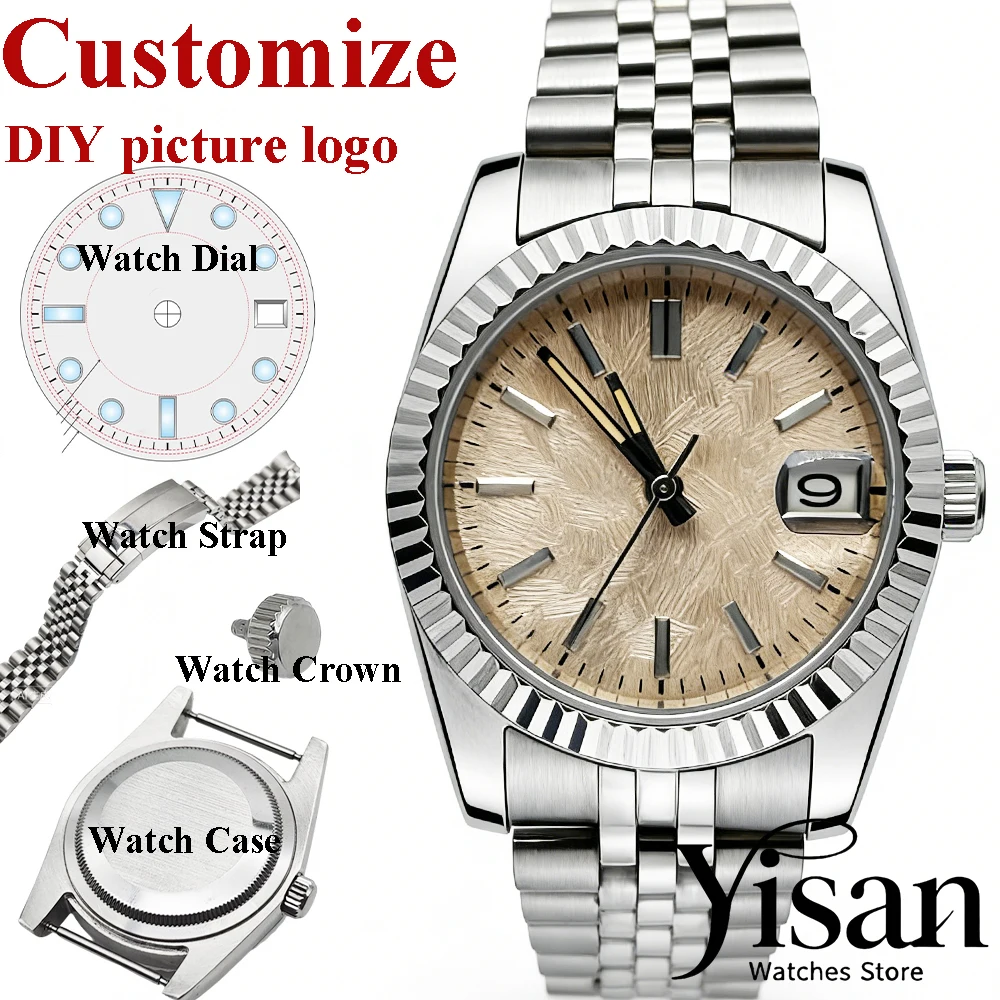 

Часы NH35 DIY с индивидуальным логотипом, 36 мм/40 мм, парные часы, сапфировое стекло, механические наручные часы NH35, стерильный циферблат, 10 бар.