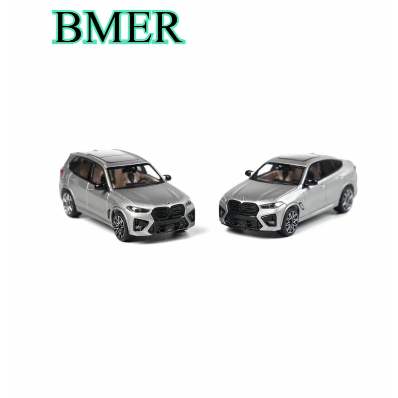 Modelo de carro em miniatura Zhuang Wuwei x6 BMER1/64, BMW X5 Rumble Edition X6, cinza fosco, imitação de liga metálica, colecionável, presente.