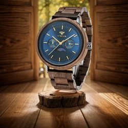 1PC VICVS Fashion Men's Wooden Quartz Watch, Retro Wooden Watch, Men's Best Birthday Gift