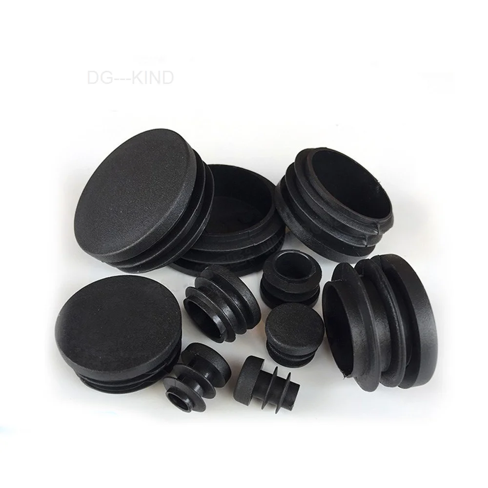 4pcs round black plastic blanking end cap caps pipe inserts pipe plug bung 12/14/16/19/20/25/28/30/32/35/38/40/42/45/48/50mm