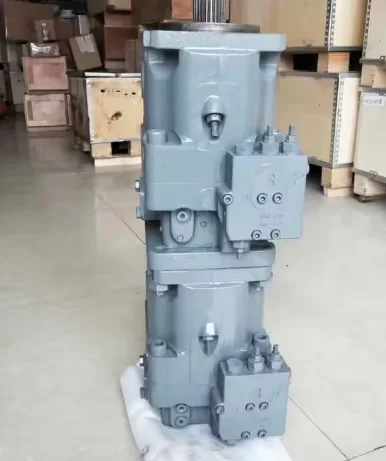 Double-pump piston hydraulic excavator with variable pump function