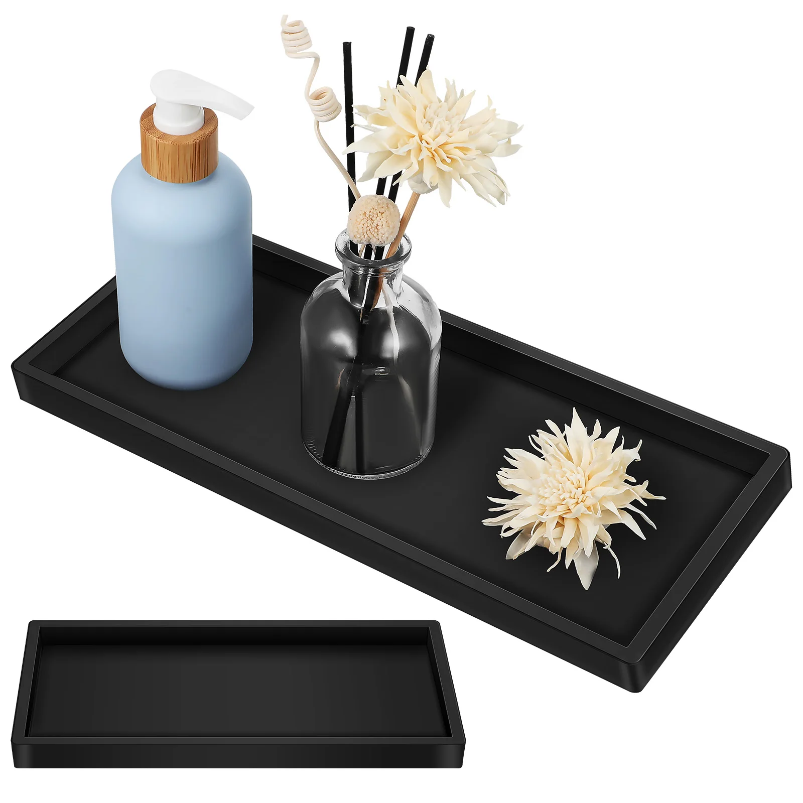 

2 Pcs Bathroom Aromatherapy Tray Sink Decor Vanity Counter Soap Countertop Perfume Organizer Trays
