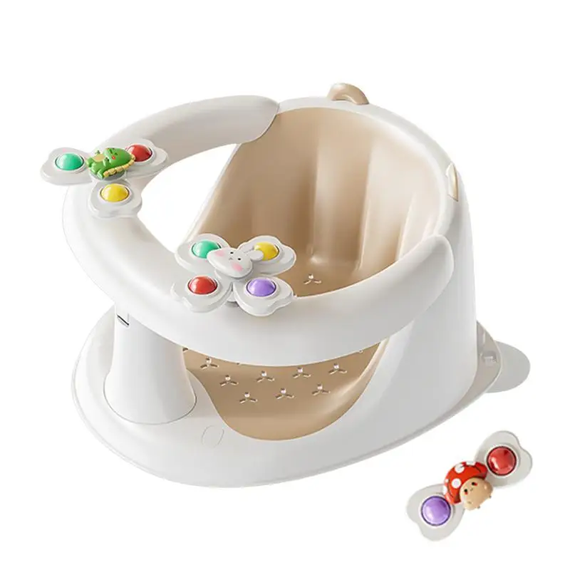 

Bath Seat Baby Toddler Bathtub Chair Non-Slip Baby Bath Seat For 1-3 Years Old With Spin Toys For Play And Relaxation For Indoor