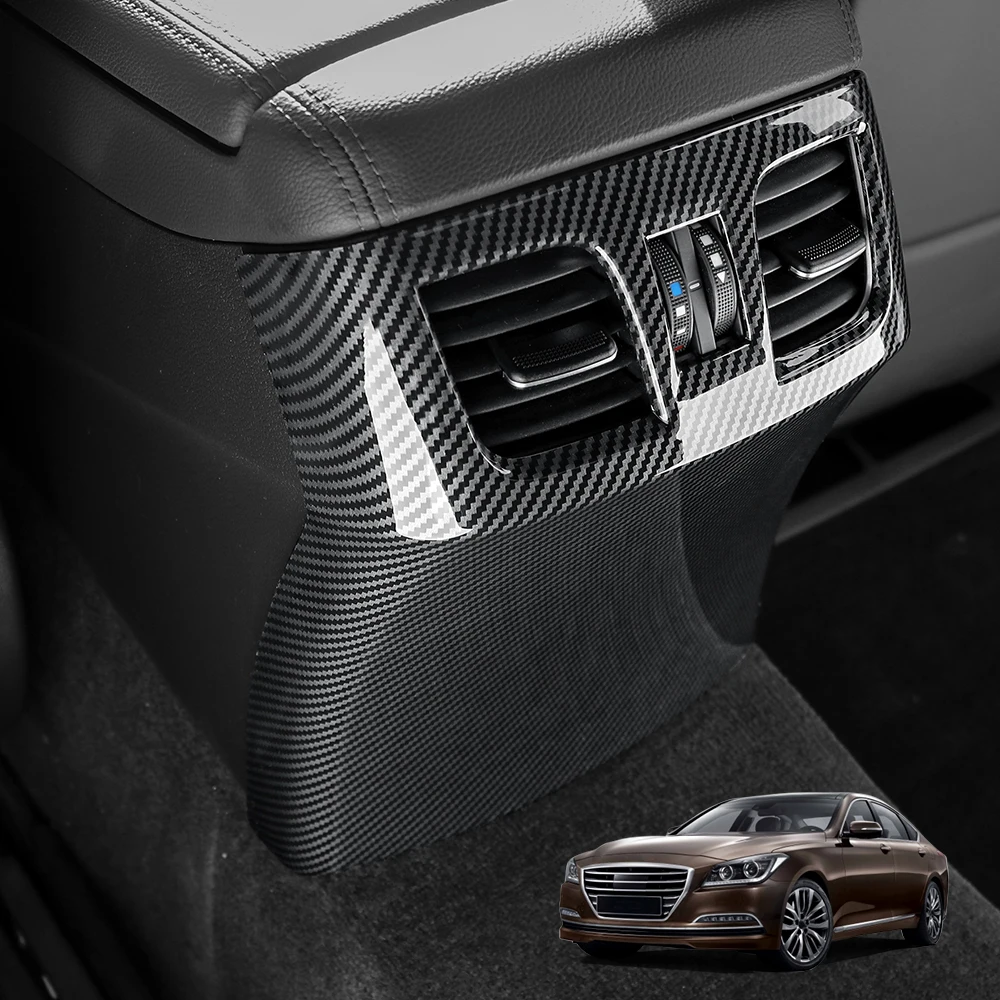 

Для Genesis G80 DH 2015-2020 тюнинг автомобиля из углеродного волокна, задний ряд, рамка для кондиционера, вентиляционная панель, накладка, аксессуары