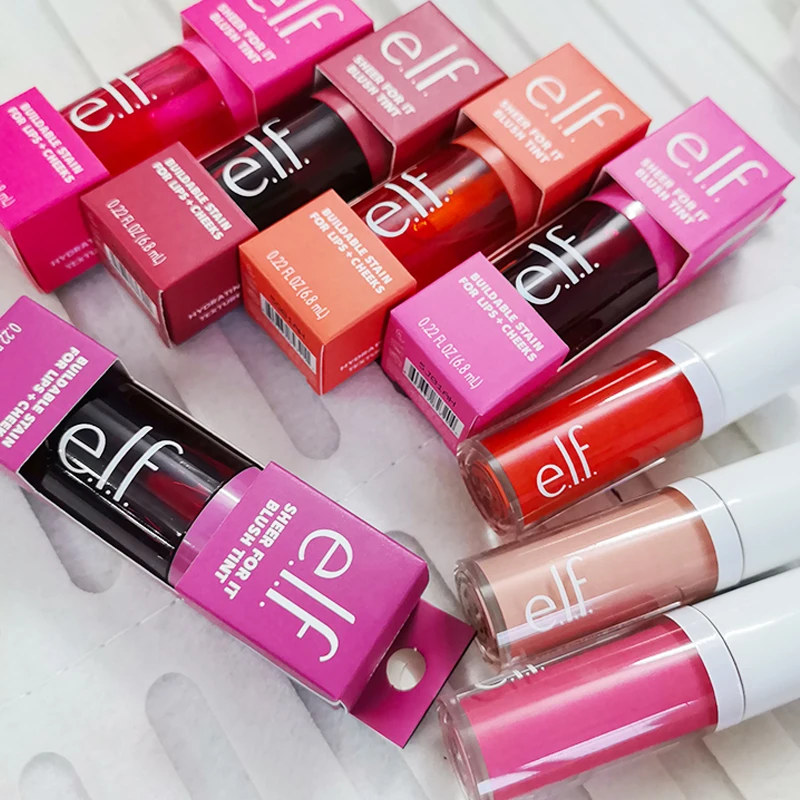 New Elf Dual-Use Liquid Blush Lip Gloss Sheer Tone Smooth Texture Nice Glow for Lip Cheek Daily Makeup Pink Positive Cherry Cola