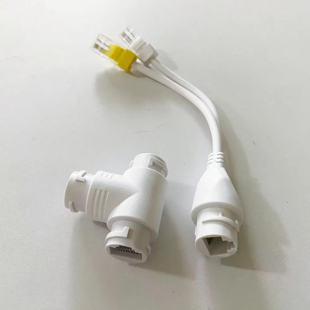 POE Splitter 2-in-1 network cabling connector three-way RJ45 connector For Security IP Camera CCTV Accessories
