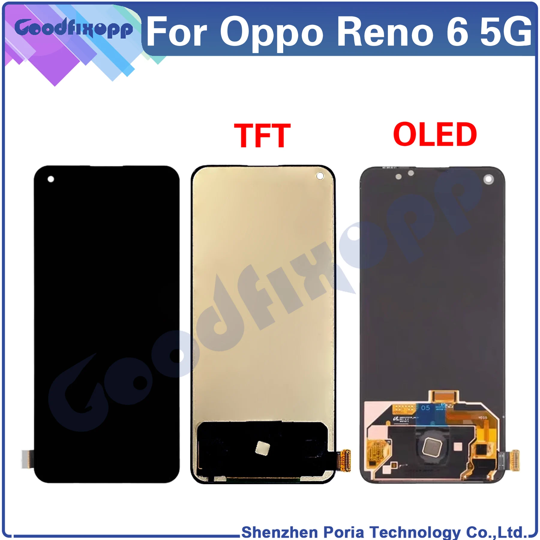 For Oppo Reno6 5G Reno 6 PEQM00 CPH2251 LCD Display Touch Screen Digitizer Assembly Repair Parts Replacement