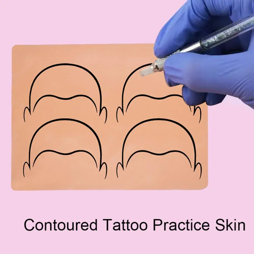 Flexible Tattoo Skin Flexible Realistic Tattoo Practice Skin for Novice Artists Contoured Body Parts Silicone Imitation Skin