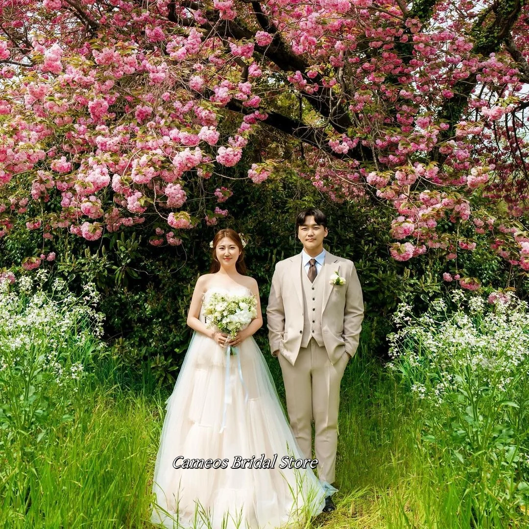 

Colavis Asta Korean Sweetheart Wedding Dress Custom Made Bride Dress 웨딩드레스 Sleeveless Tulle Photoshoot Wedding Gown Bridal