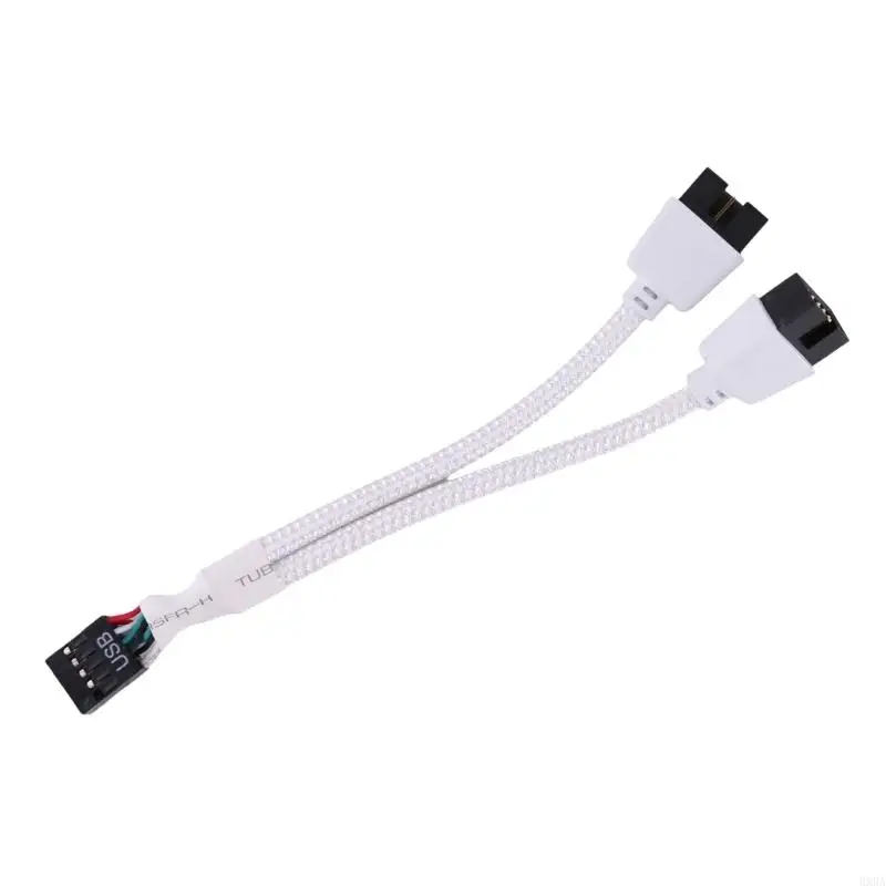 

HXBA Mainboard USB 2.0 9Pin to 2x 9 Pin Shielded Cable Eliminates and Enhances Data Transmission