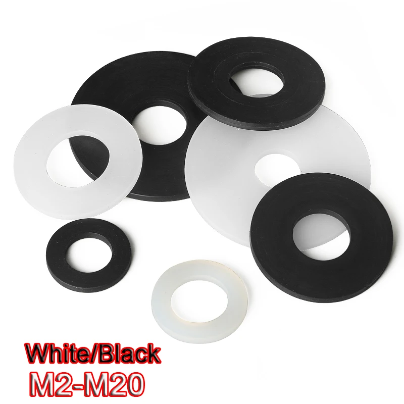 

White/Black Round High-temperature Resistant Soft Silicone Gasket Ultra-thin Rubber Screw Waterproof Plastic Sealing Flat Gasket