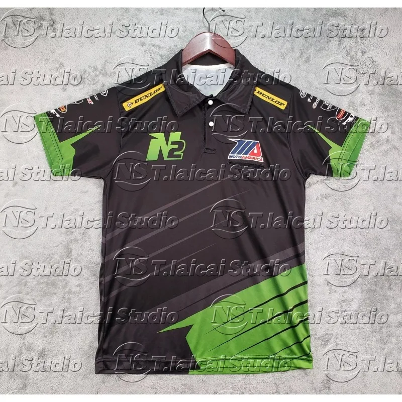 

2025 Men's And Women's Motorcycle Loose Riding Short Sleeved Polo Shirt, Summer Breathable Quick Drying Printed Polo Shirt