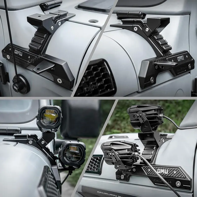 ملحقات الطرق الوعرة 4x4 سلسلة OMU من الألومنيوم نظام إضاءة عمود A دعامة تثبيت لعام 2018 + جيب رانجلر JL JT ليس لـ 4xe #6