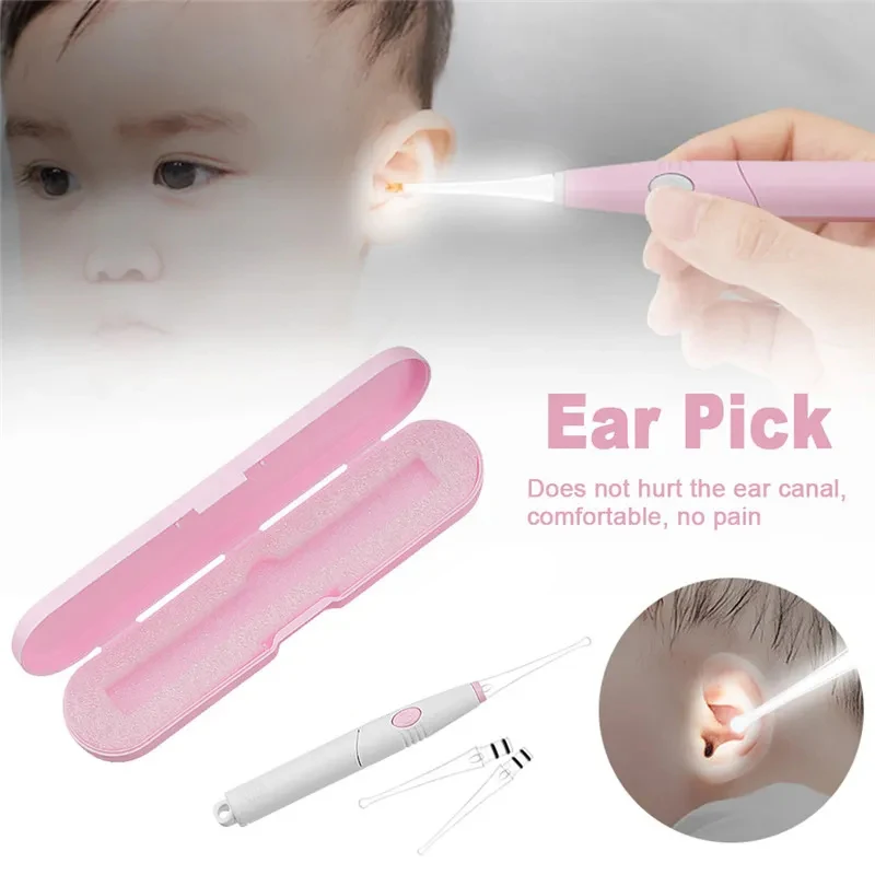 1 Set Baby Ear Cleaner Ear Wax Removal Tool Flashlight Earpick Ear Cleaning Earwax Remover Luminous Ear Curette Light Spoon