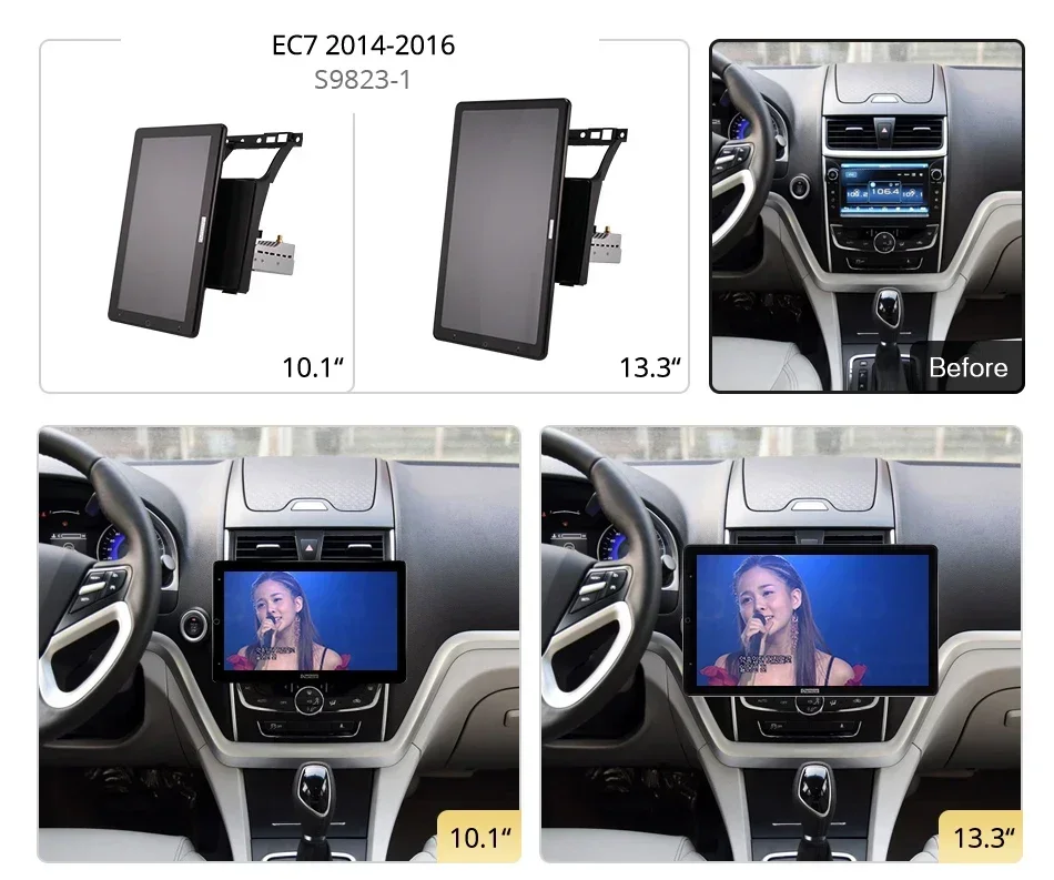 TS10 Android10.0 Ownice Car Radio Auto for GEELY EC7 2014-2016 with 13.3'' 7862 No DVD support USB Quick Charge Nano 1920*1080