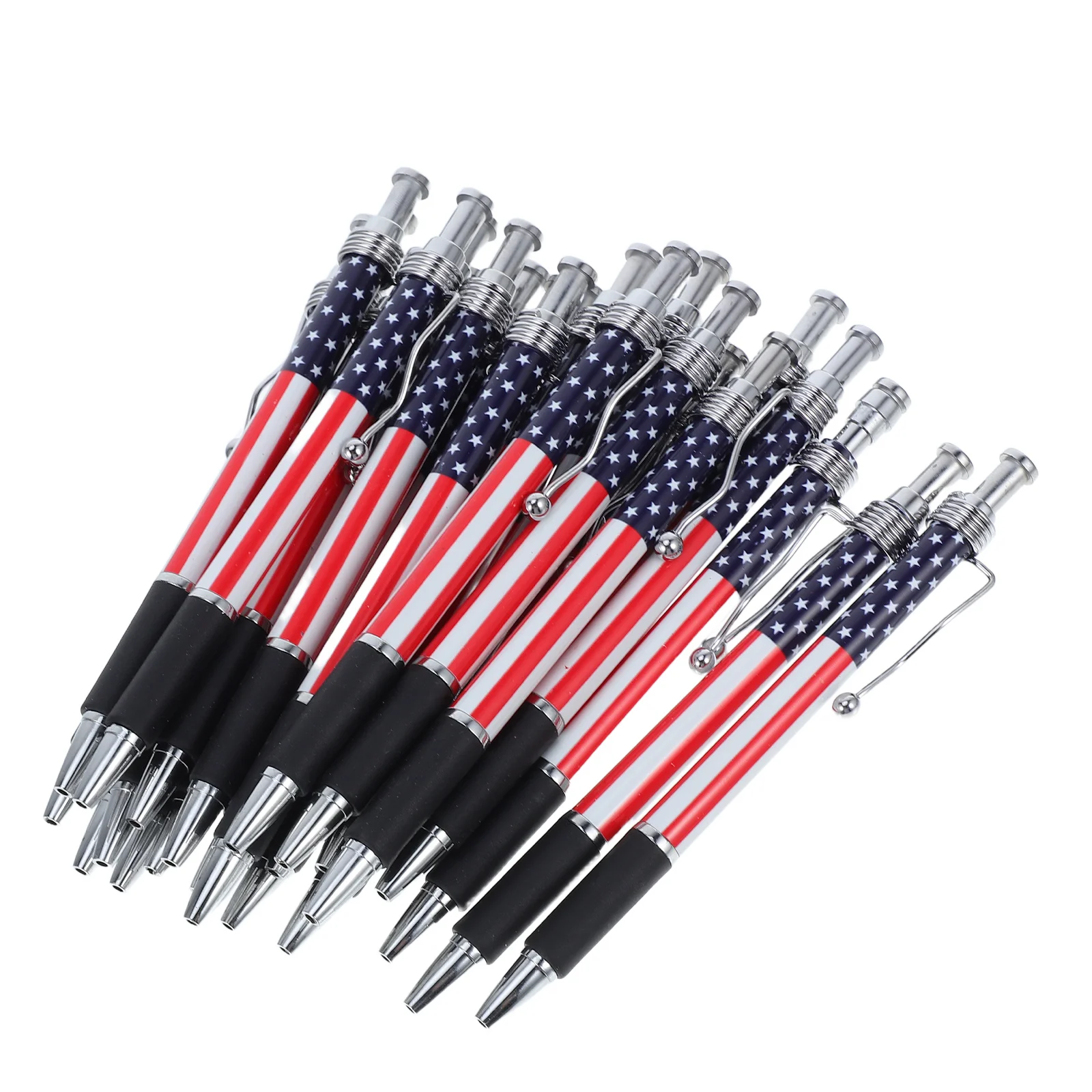 

24pcs American Flag Ballpoint Pens 1.0Mm Fine Tip Black Ink Retractable Lightweight For School Office Home Use Patriotic Party