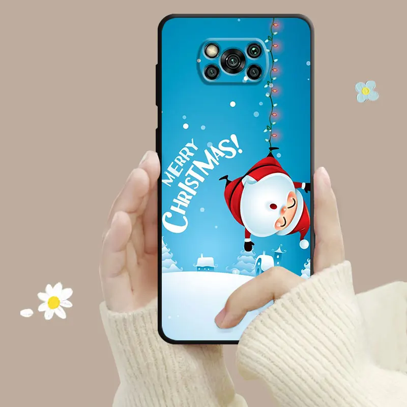 Cartoon Santa Claus Merry Christmas Case For Xiaomi POCO X3 NFC X4Pro X5 M3 F5 Pro F1 for Mi 11 12 Lite 13 10T 11T 12X 9 9T