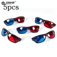 5pcs Black Frame Universal 3D Plastic Glasses/Oculos/Red Blue Cyan 3D Glass Anaglyph 3D Movie Game DVD Vision/cinema
