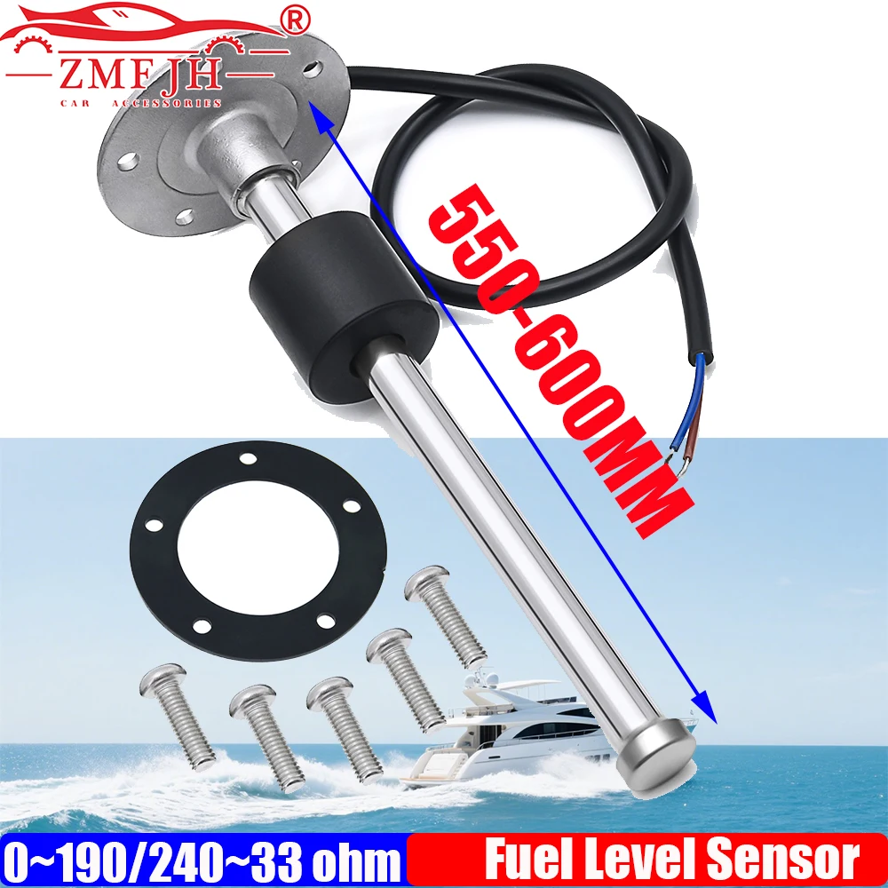 

600MM Fuel Level Sensor 0-190ohm, 240-33OHM Water Level Sensor 550MM 0-90ohm for Oil Tank Meter Indicator Sensor Stainless Steel