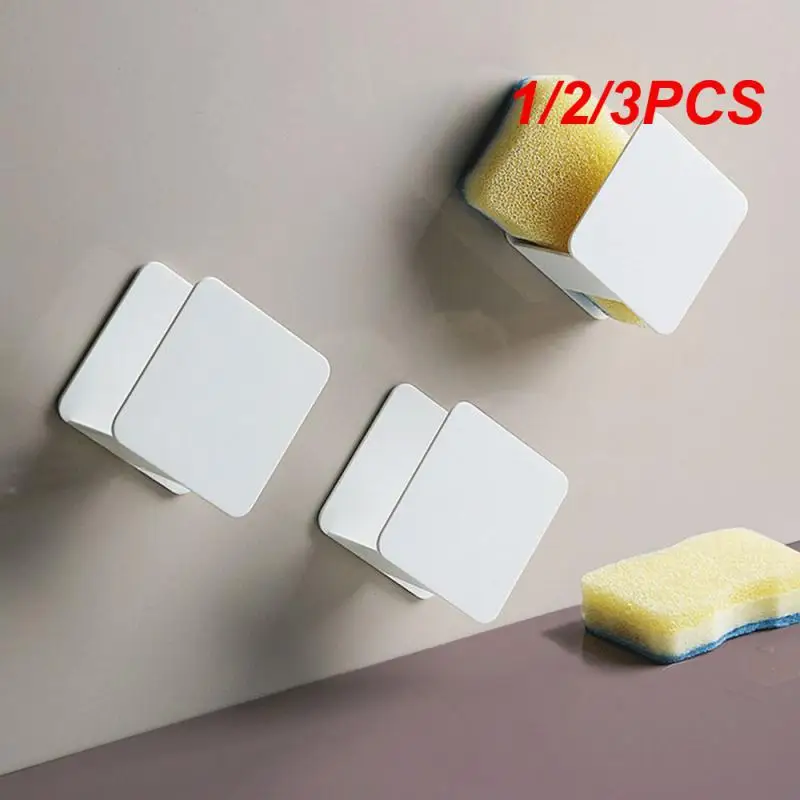 Estante de almacenamiento de esponja, fregadero de cocina blanco, esquinas redondeadas, soportes minimalistas modernos no perforados, estante de secado de paños para platos, 1/2/3 Uds.