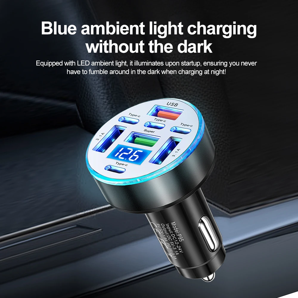 Car Charger 8Port Fast Charging Pd 3.1Ausb C Mobile Phone Charger Adapter with Voltage Suitable for Iphone Samsung Huawei Xiaomi - view 5